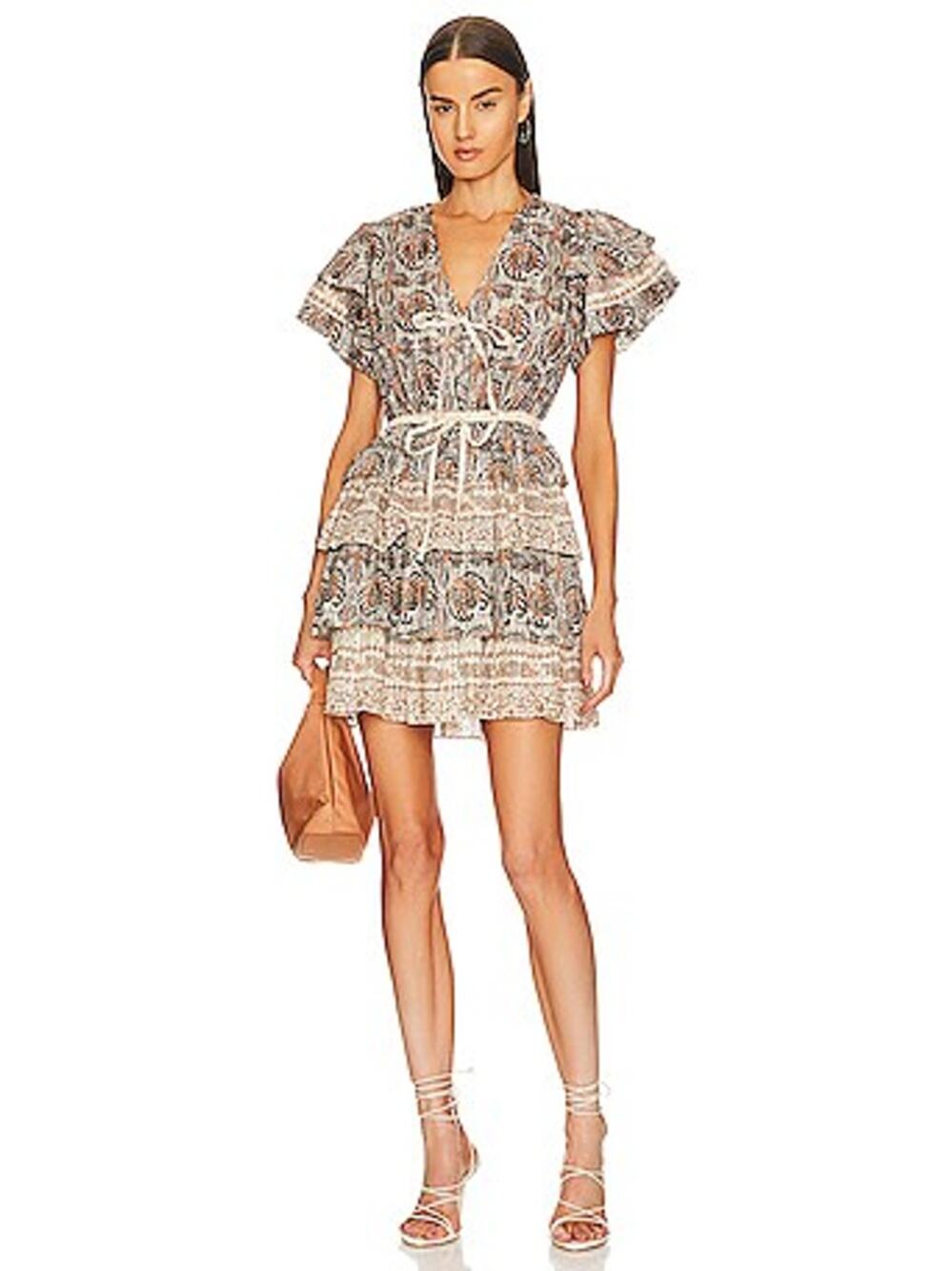 Ulla Johnson Kaitlyn Dress Yarrow Mini Short Sleeve Tiered Ruffle Skirt 6